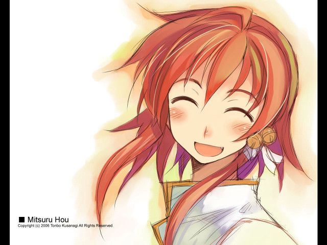 Redhair smiling girl manga ai free wallpaper for desktop - medium preview image