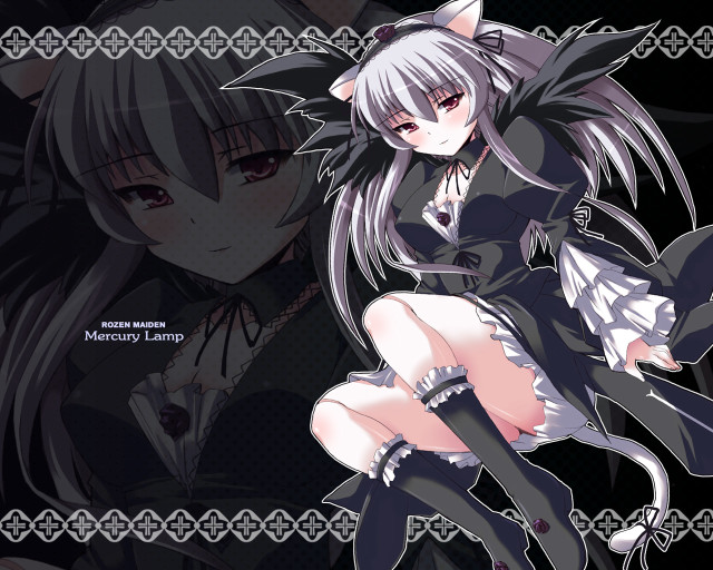 Anime cat portrait gothic redeyes free wallpaper for desktop - medium preview image