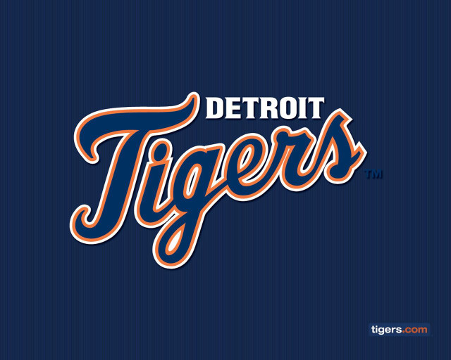Detroit tigers logo blue background #2 free wallpaper for desktop - medium preview image