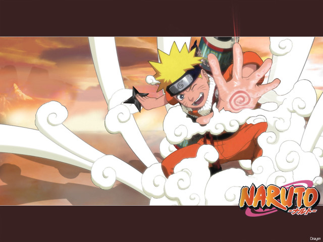 Naruto blonde spiked handup cloudy free wallpaper for desktop - medium preview image