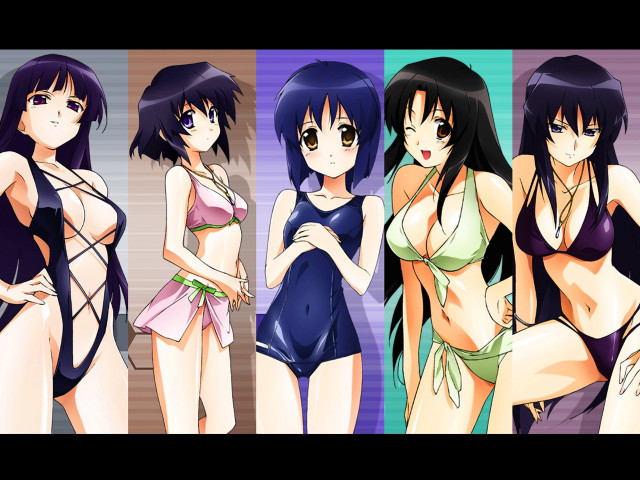 Group women bathing suits anime free wallpaper for desktop - medium preview image