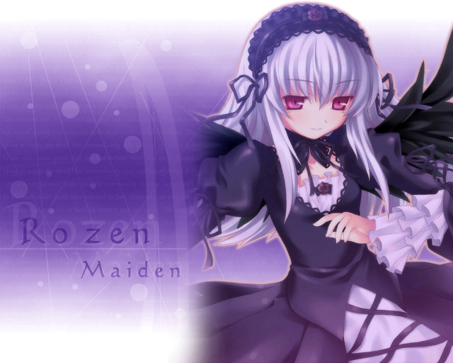 White haired gothic anime portrait free wallpaper for desktop - medium preview image
