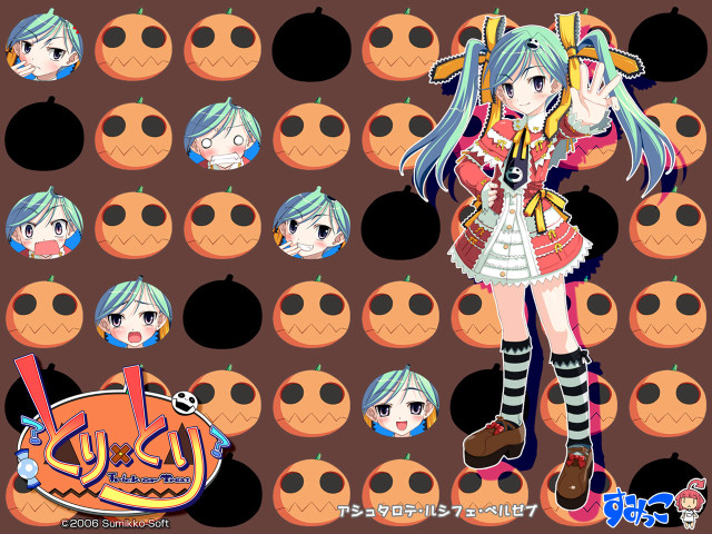 Girl costume expressions pumpkins circles free wallpaper for desktop - medium preview image