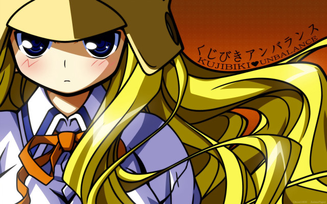 Anime girl blonde hair bow free wallpaper for desktop - medium preview image