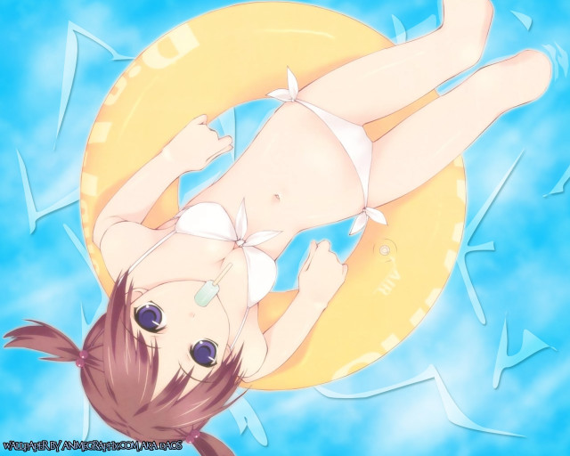 Woman bikini raft smile anime free wallpaper for desktop - medium preview image