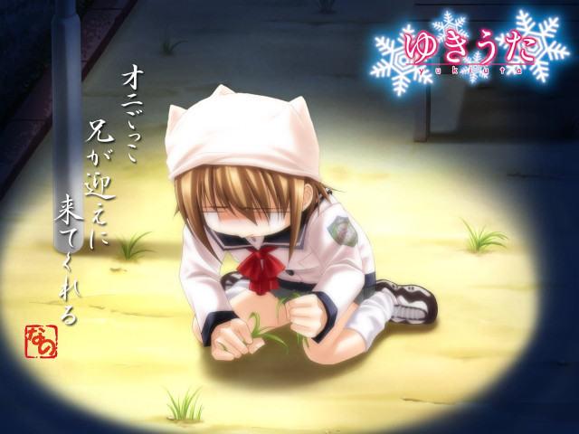 Girl flower snowflake moon schooluniform free wallpaper for desktop - medium preview image