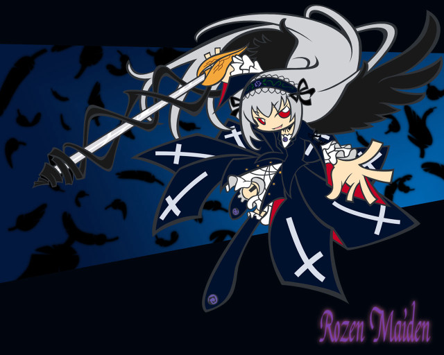 Cartoon girl sword hat bats free wallpaper for desktop - medium preview image