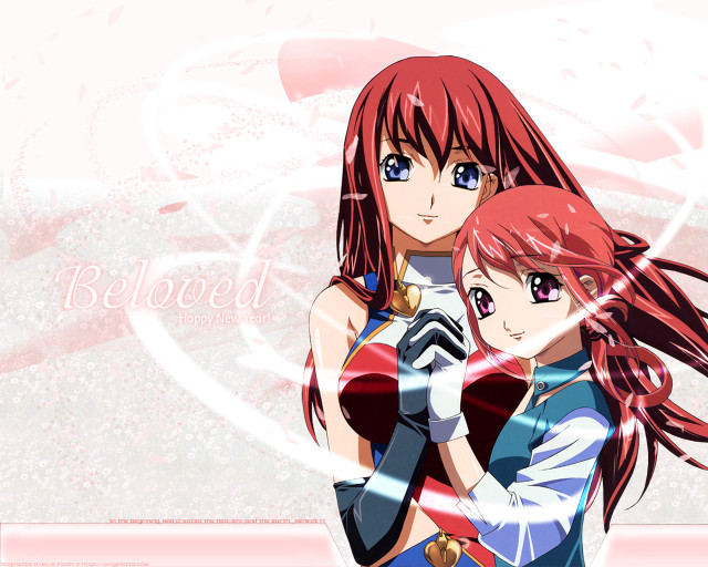 Red haired anime girls cherry free wallpaper for desktop - medium preview image