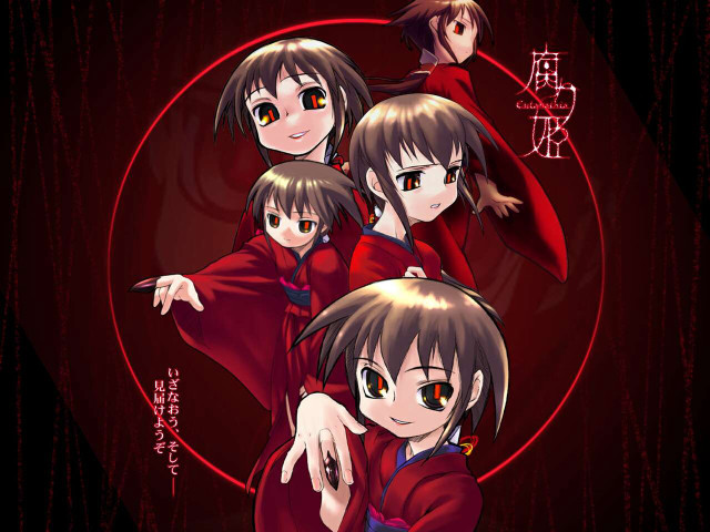 Anime girls red outfits group free wallpaper for desktop - medium preview image