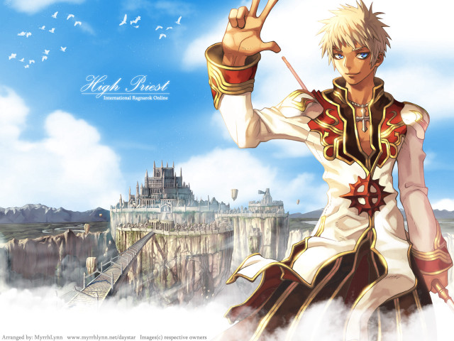 Fantasy anime man castle wand free wallpaper for desktop - medium preview image