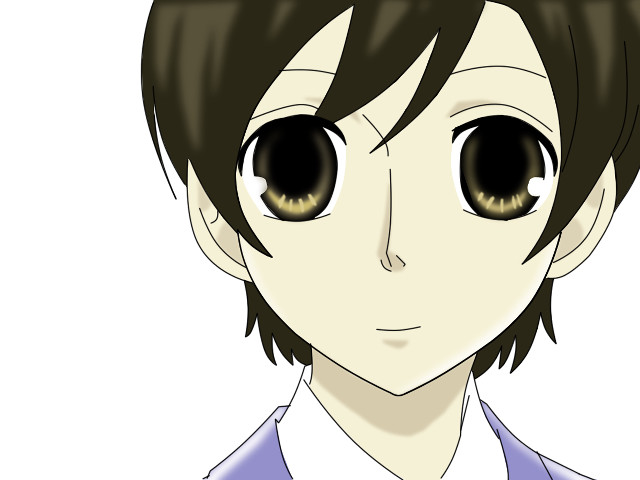 Brown eyes white shirt anime free wallpaper for desktop - medium preview image