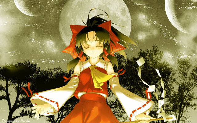 Red dress hat moon fireflies free wallpaper for desktop - medium preview image