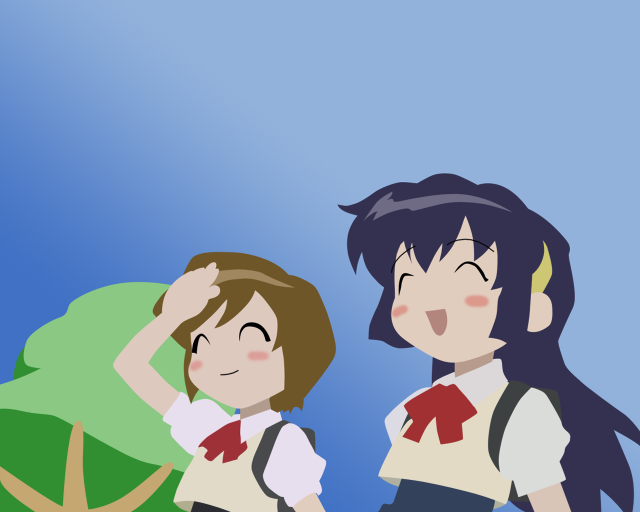 Couple people tree sky rayonism free wallpaper for desktop - medium preview image