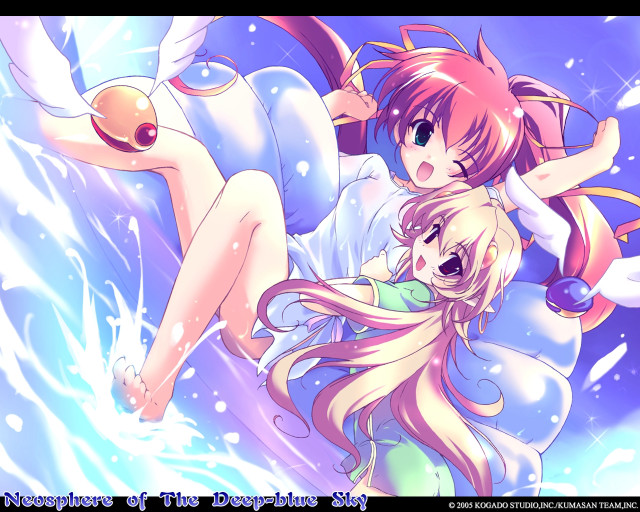 Anime snow characters bird girl #2 free wallpaper for desktop - medium preview image