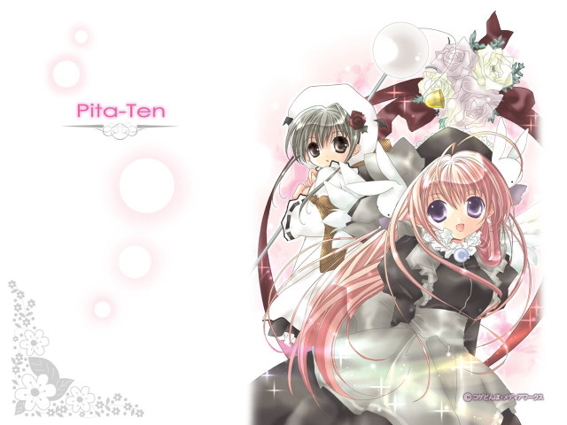 Anime couple pink white flowers #2 free wallpaper for desktop - medium preview image