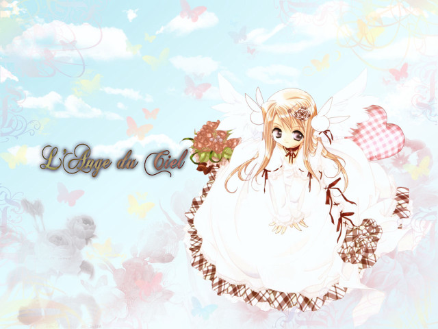 Angel butterfly dove white dress free wallpaper for desktop - medium preview image