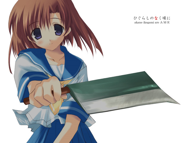 Girl knife paper sword blue free wallpaper for desktop - medium preview image