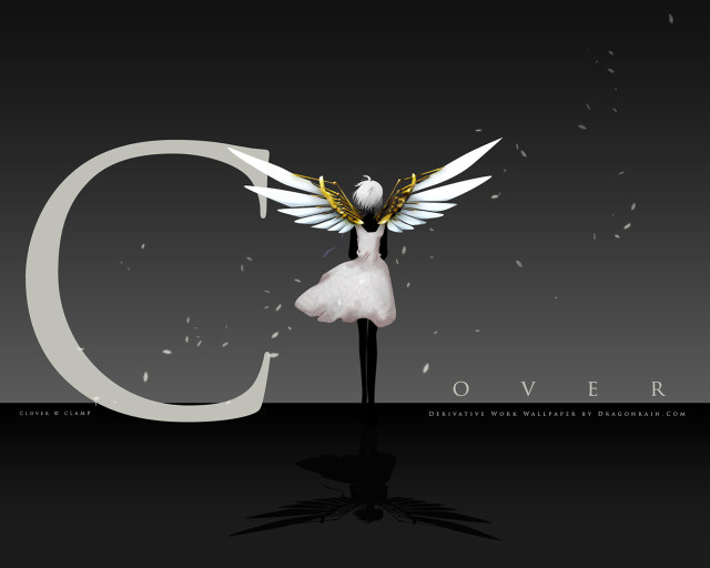 Angelic white dress wings letter free wallpaper for desktop - medium preview image