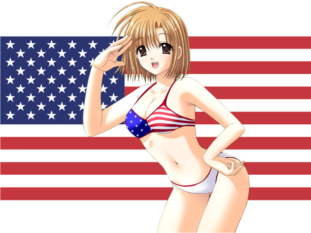 American flag bikini woman star free wallpaper for desktop - medium preview image