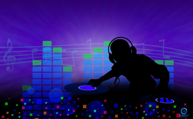 Dj headphones purple background music free wallpaper for desktop - medium preview image