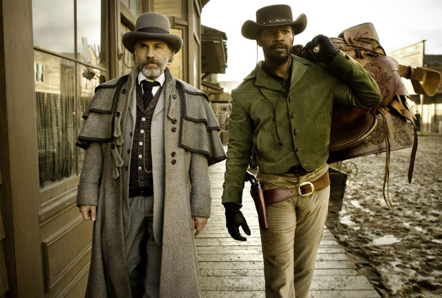 Two men western clothing walking free wallpaper for desktop - medium preview image
