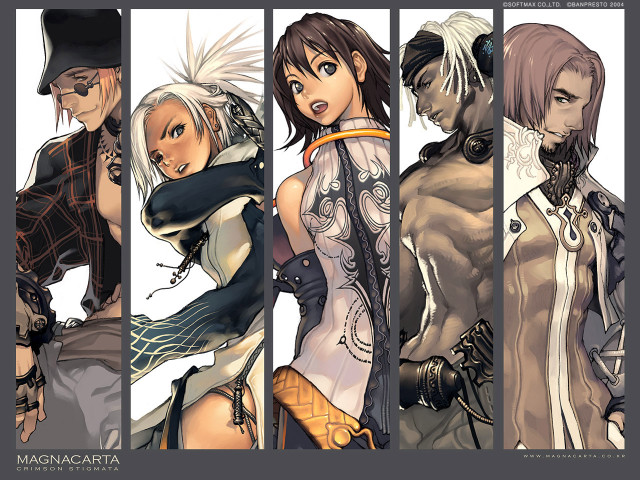 Fantasy anime group line characters free wallpaper for desktop - medium preview image
