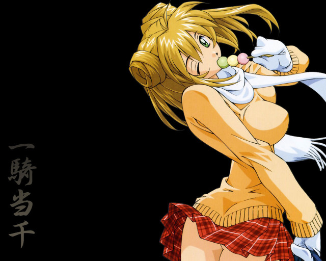 Woman cat eating dango anime free wallpaper for desktop - medium preview image