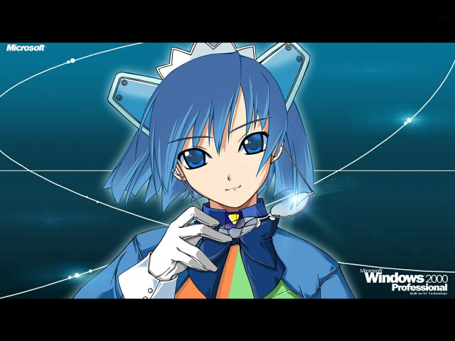 Blue hair cat ears anime free wallpaper for desktop - medium preview image