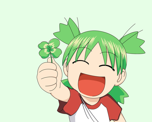 Cartoon greenhair redshirt clover smile free wallpaper for desktop - medium preview image