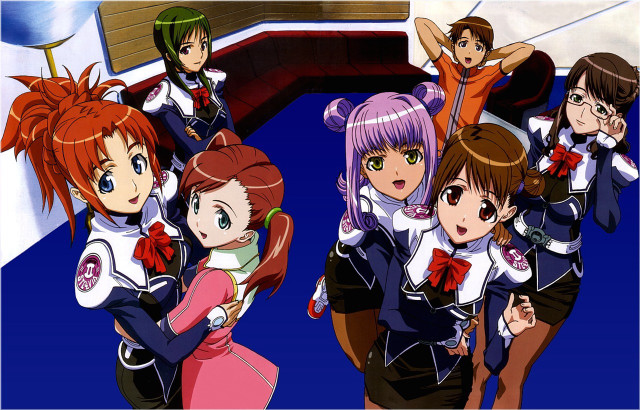 Anime girls blue room school free wallpaper for desktop - medium preview image