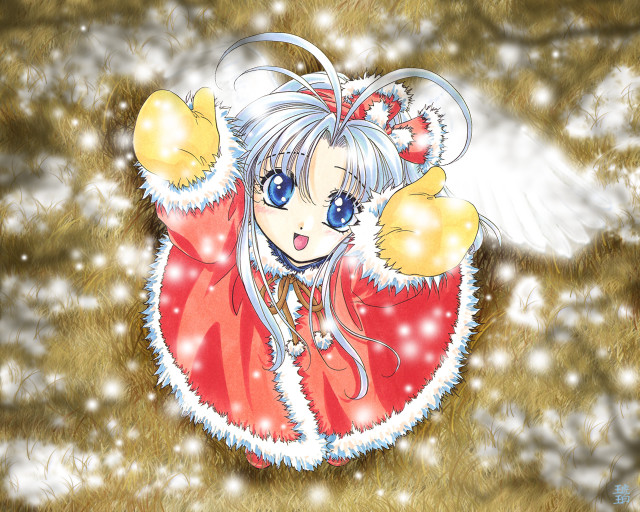 Anime blueeyes redcoat snowyday snowflakes free wallpaper for desktop - medium preview image
