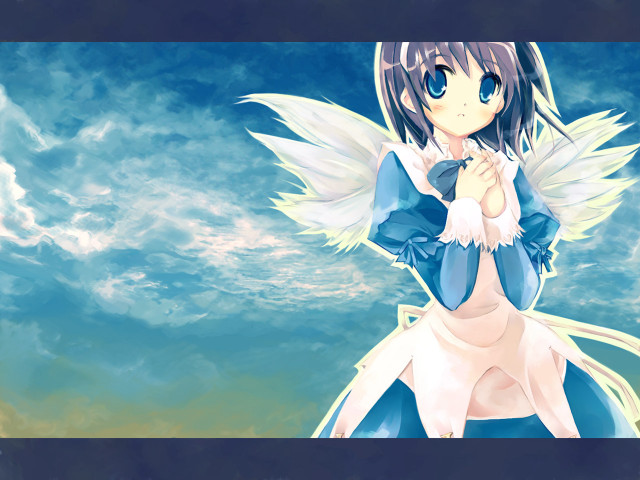 Angel wings blue dress cloudy free wallpaper for desktop - medium preview image