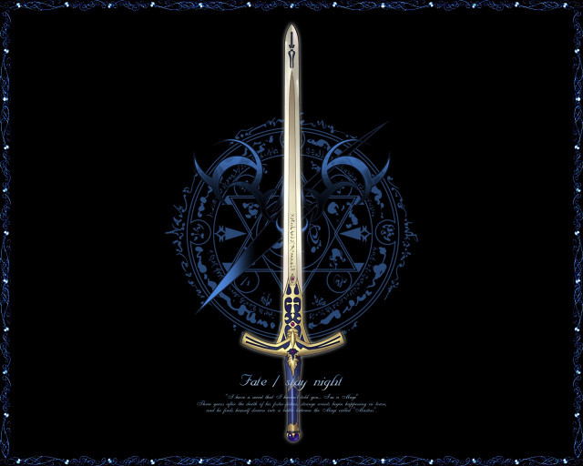 Blue sword dark fantasy gothic free wallpaper for desktop - medium preview image