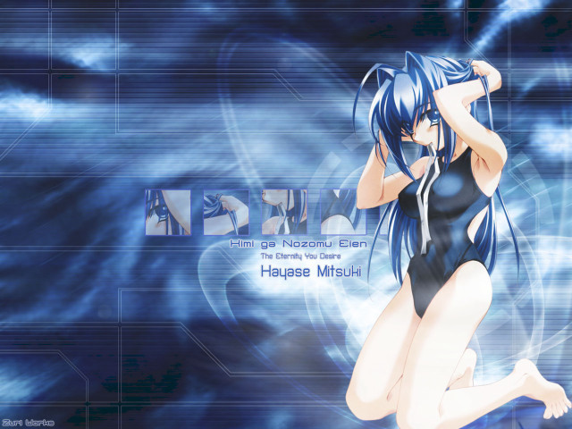 Girl dancing wind blue hair free wallpaper for desktop - medium preview image