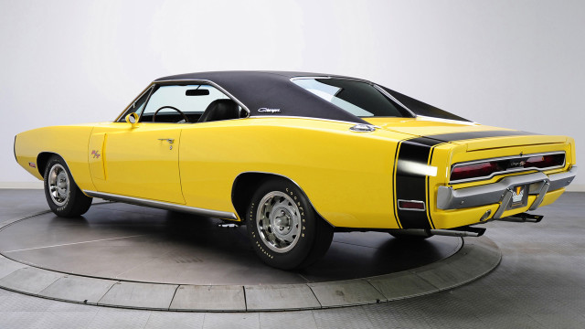 Yellow muscle car museum chica free wallpaper for desktop - medium preview image