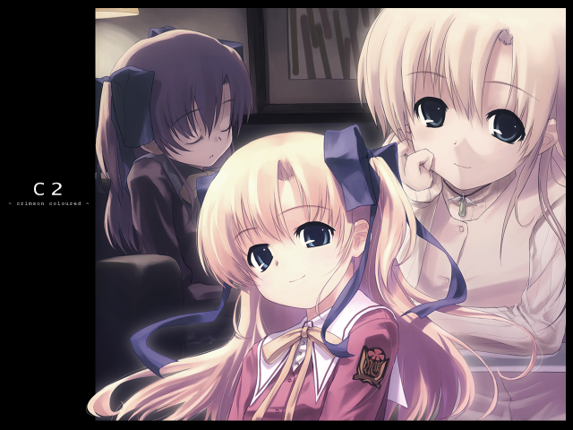 Anime girls school uniform sisters free wallpaper for desktop - medium preview image