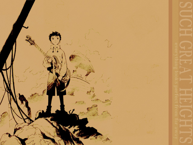 Mountain man guitar microphone sunset free wallpaper for desktop - medium preview image