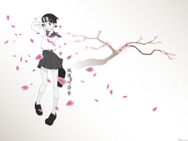 Woman cherry blossoms manga school free wallpaper for desktop - medium preview image