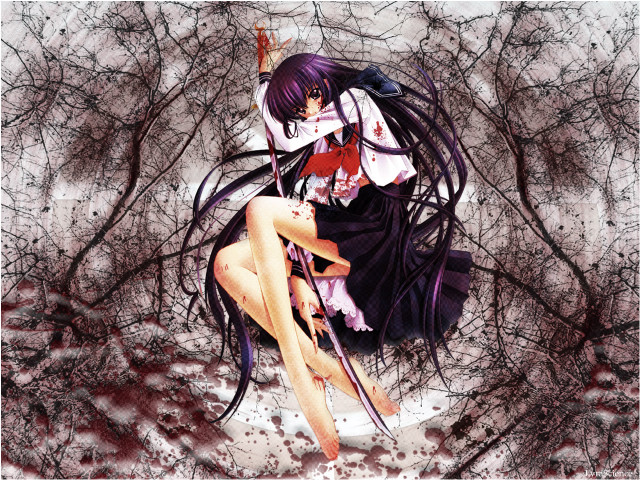 Gothic yandere autumn blooded sitting free wallpaper for desktop - medium preview image
