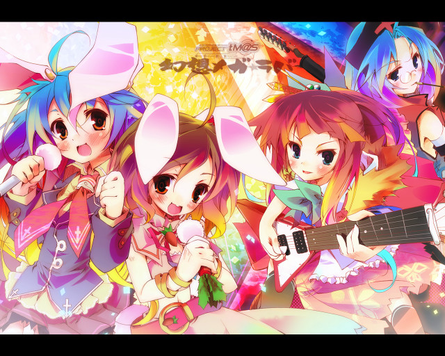Anime girls guitar microphone animal free wallpaper for desktop - medium preview image