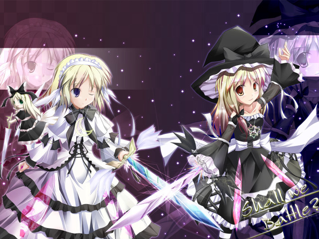 Anime costumes sword witches blonde free wallpaper for desktop - medium preview image