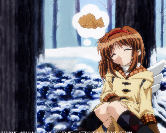 Girl snow fish magic realist free wallpaper for desktop - medium preview image