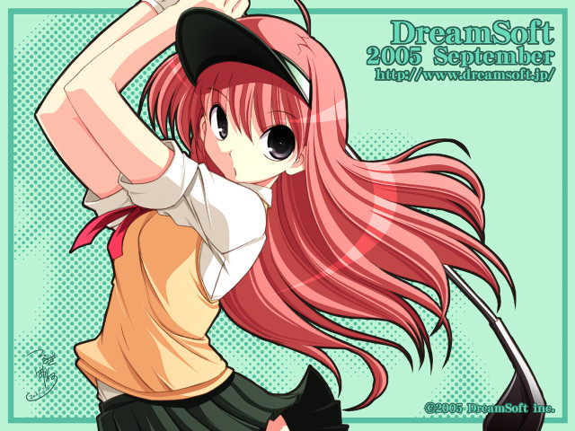 Pink hair girl tennis visor free wallpaper for desktop - medium preview image