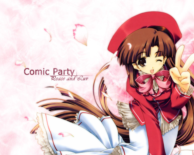 Girl redhat redscarf peacesign anime free wallpaper for desktop - medium preview image