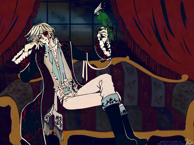 Woman couch bird lineart anime free wallpaper for desktop - medium preview image