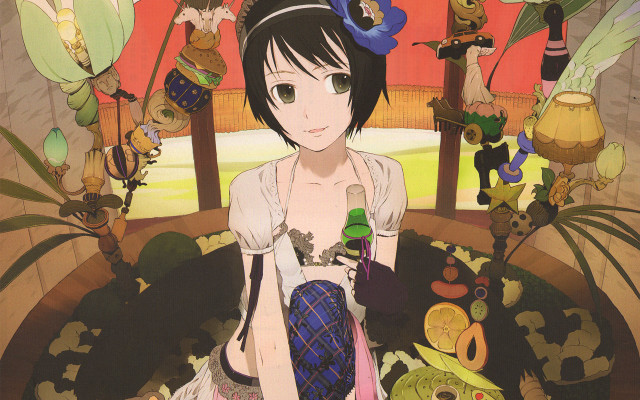 Woman wine plants redsky magic free wallpaper for desktop - medium preview image