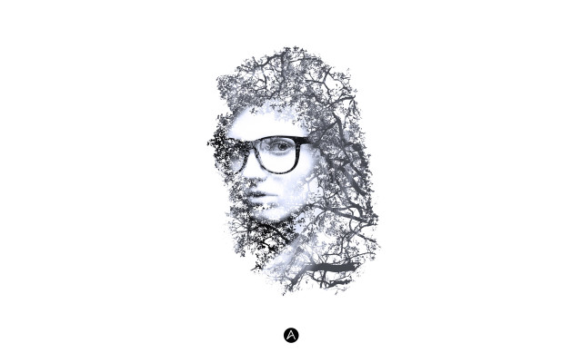 Man glasses tree background white free wallpaper for desktop - medium preview image