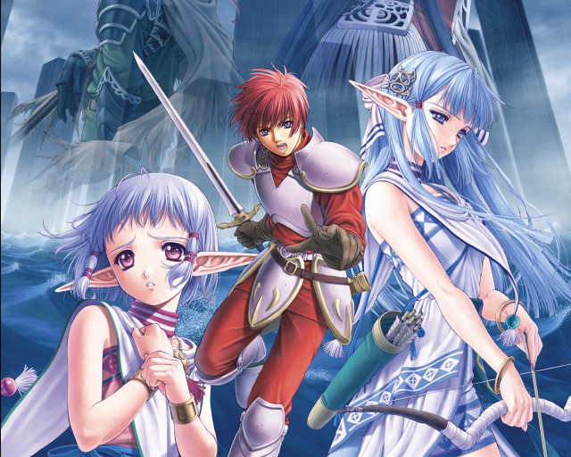 Anime group elf armor sword free wallpaper for desktop - medium preview image