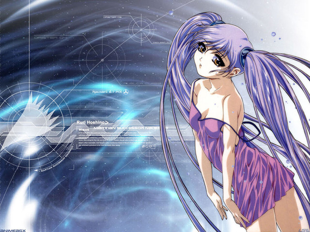 Purple hair night sky fireworks free wallpaper for desktop - medium preview image