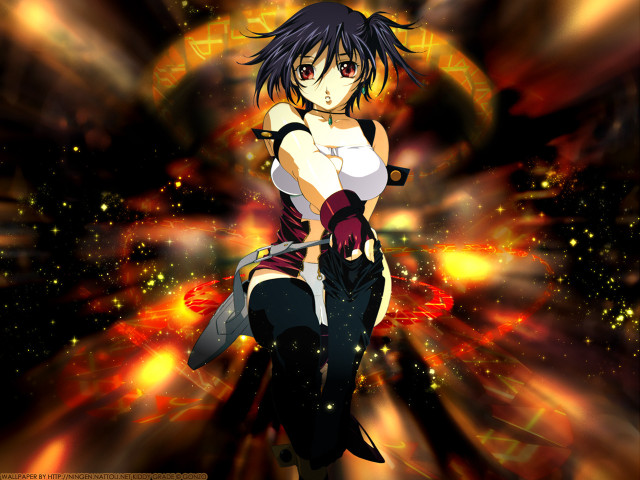 Eizan kikukawa fantasy portrait flaming free wallpaper for desktop - medium preview image
